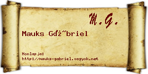 Mauks Gábriel névjegykártya
